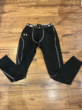 Under Armour Black Compression Tights with Gray Trim ColdGear